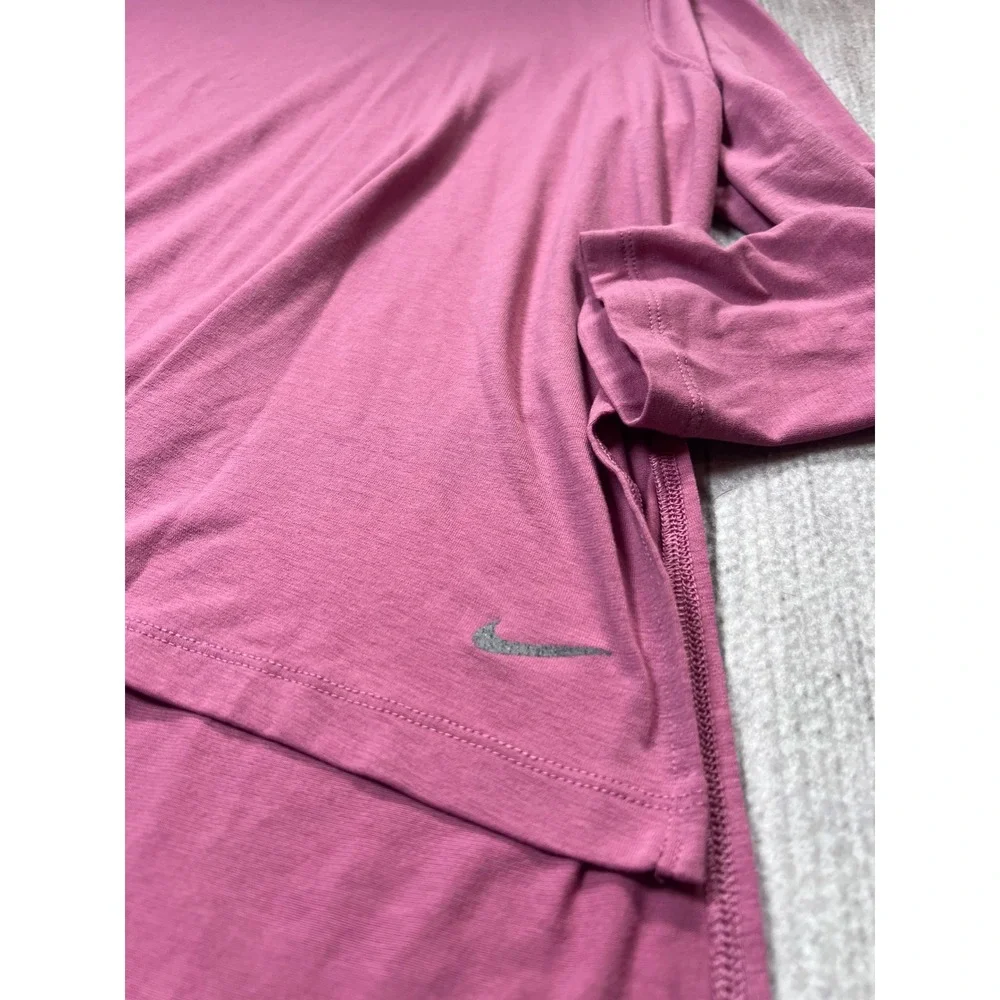 Nike Yoga Dri-FIT Top Women‎ 2X Plum Pink Athletic Minimalist Long Sleeve